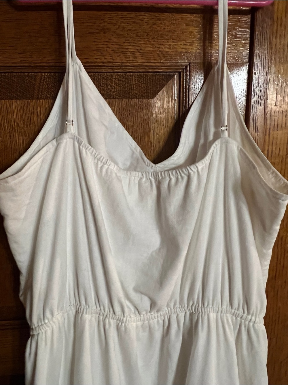 J Crew Factory White Linen Rayon Spaghetti Strap Lined Dress EUC Size XL - Picture 7 of 11